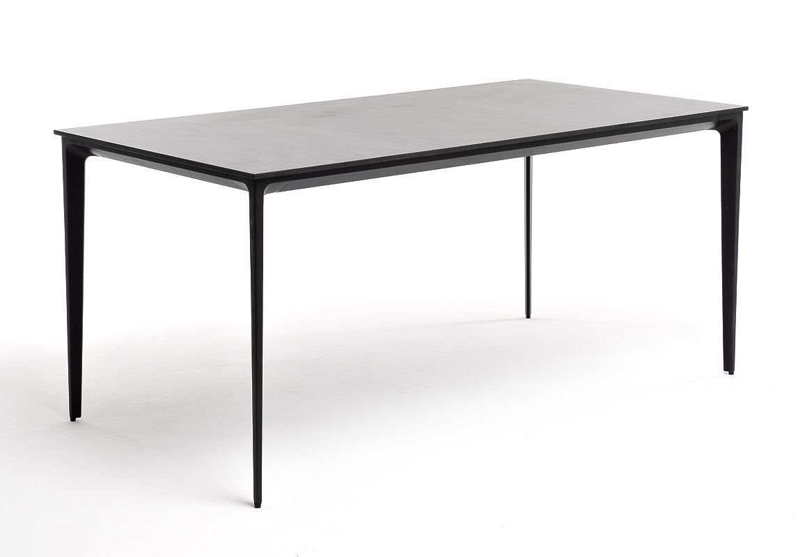 "Малага" обеденный стол из HPL 140х80см, цвет "серый гранит", каркас черный