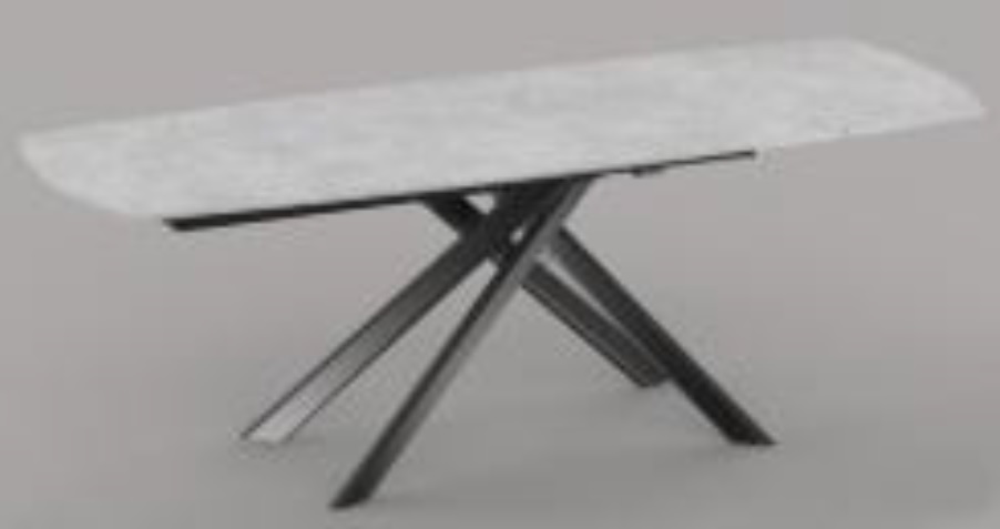 "Эльбрус" стол интерьерный раздвижной из HPL 160-240х90см, H77-75, цвет столешницы мрамор "Каррара"