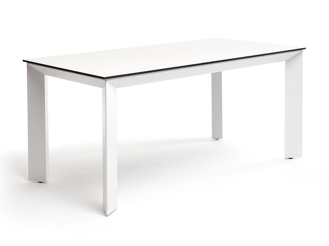 "Венето" обеденный стол из HPL 180х90см, цвет молочный, каркас белый