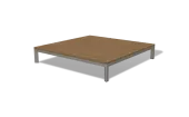 "Амальфи" журнальный столик из тика, 110x110, H26, каркас из алюминия