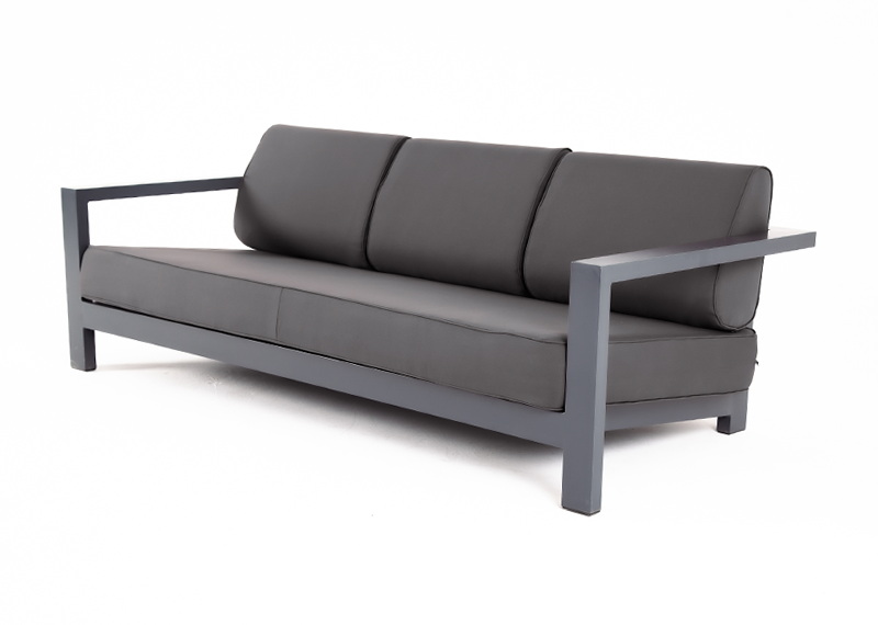 "Гранада" модульный диван угловой, цвет серый, цвет подушек бежевый