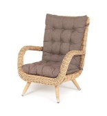 "Толедо" кресло плетеное с подушками, цвет соломенный