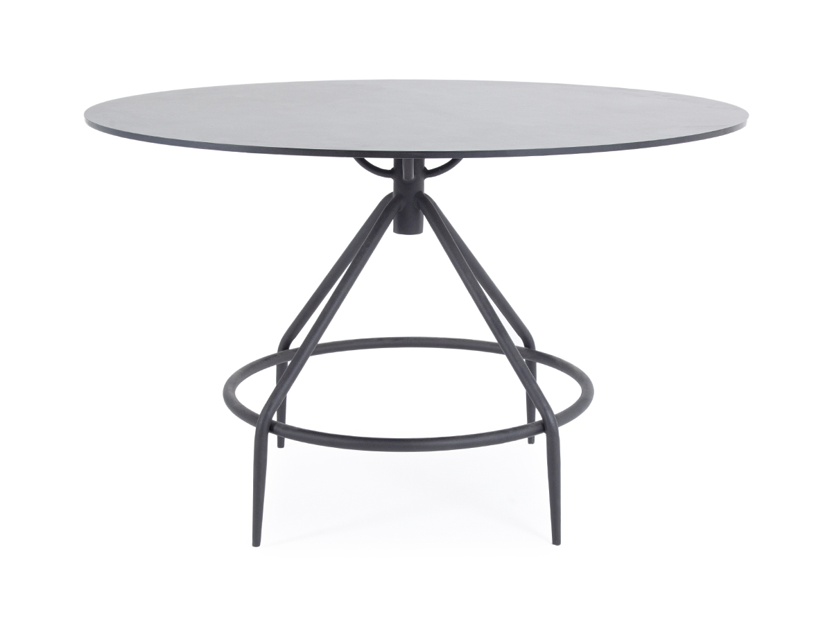 "Ницца" обеденный стол из HPL круглый Ø100см, цвет "серый гранит"