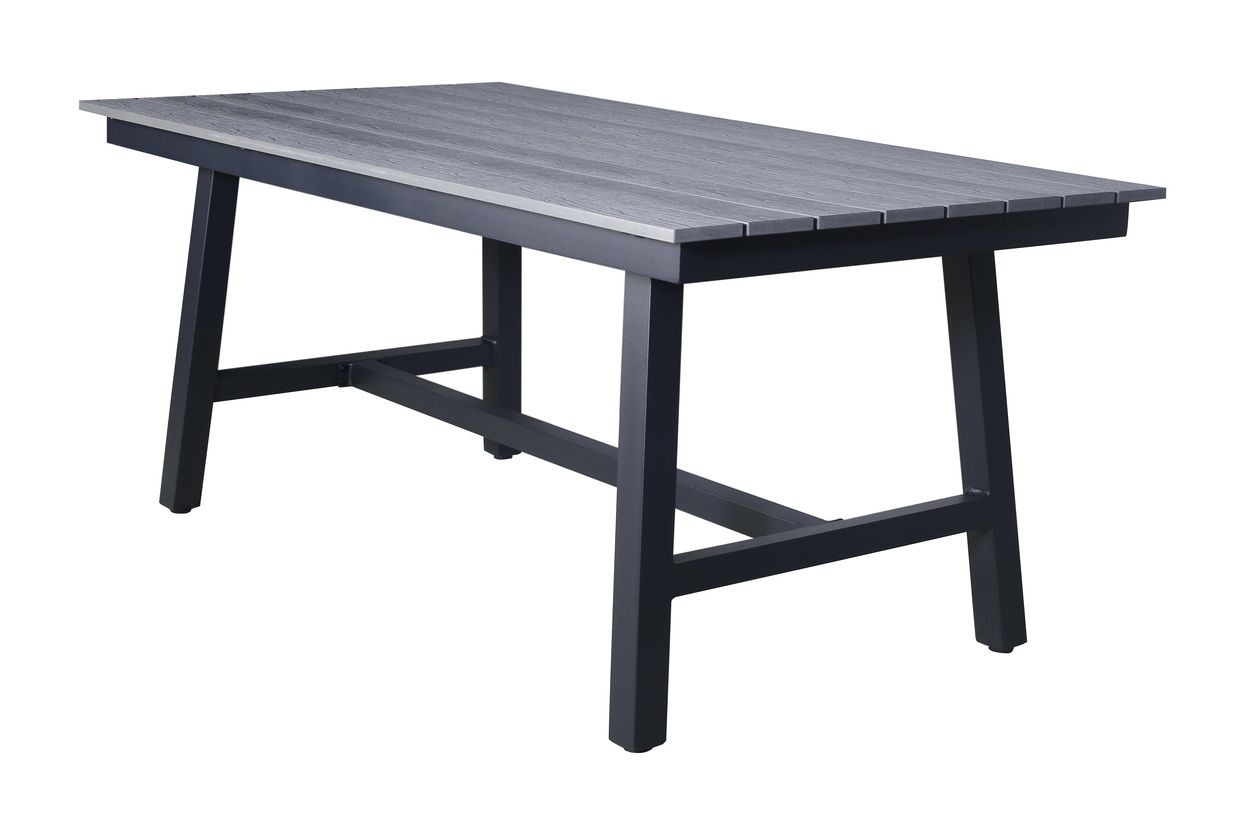"Сан Ремо" стол обеденный из ДПК, каркас алюминиевый темно-серый
