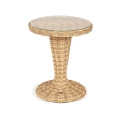 "Леванте" стол круглый из искусственного ротанга, цвет соломенный