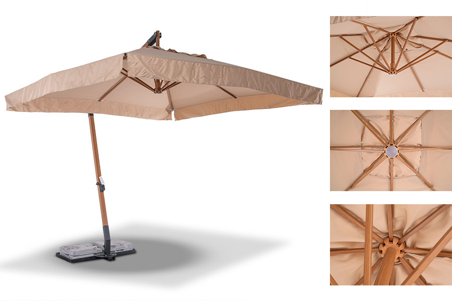 "Корсика" зонт уличный 3х3м на металлической опоре, цвет металлический