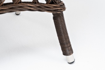"Эспрессо" плетеный круглый стол, диаметр 80 см, цвет коричневый