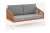 "Канны" диван 2-местный плетеный из роупа, каркас алюминий светло-серый (RAL7035) шагрень, роуп оранжевый меланж круглый, ткань светло-серая