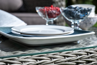 "Кон Панна" столик журнальный из искусственного ротанга (гиацинт), цвет серый