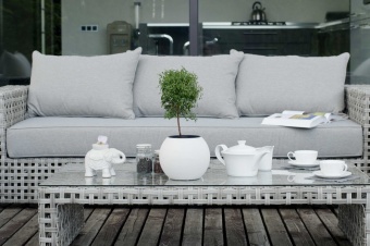 "Тито" кофейный столик плетеный, серый