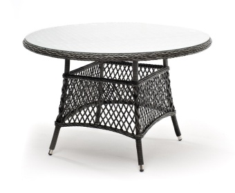 "Эспрессо" плетеный круглый стол, диаметр 118 см, цвет графит