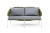 "Милан" диван 2-местный плетеный из роупа, каркас алюминий светло-серый (RAL7035) шагрень, роуп салатовый меланж круглый, ткань светло-серая