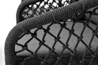 "Канны" лаунж-зона 4-местная из роупа узелкового плетения, каркас алюминий, роуп темно-серый