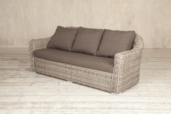 "Фабриция" диван из искусственного ротанга трехместный, цвет серый