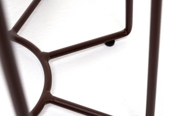 "Эквадор" журнальный стол из HPL круглый Ø40 H55, каркас из алюминия коричневый (RAL 8016) муар, цвет столешницы "дуб"