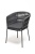 "Бордо" стул плетеный из роупа (колос), каркас из стали серый (RAL7022) муар, роуп серый 15мм, ткань серая