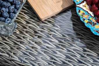 "Кальяри" журнальный столик из искусственного ротанга (гиацинт), цвет серый