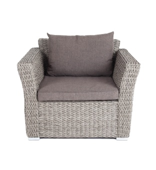 "Капучино" кресло из искусственного ротанга (гиацинт), цвет серый