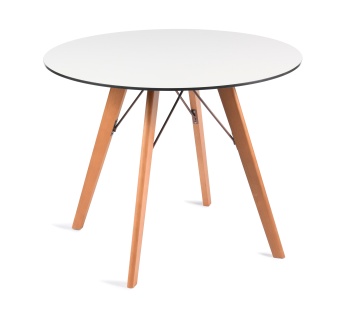 "Франческо" интерьерный стол из HPL круглый Ø100см, цвет молочный