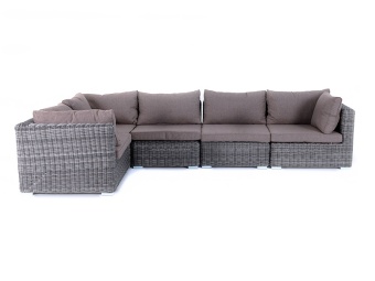 "Лунго" трансформирующийся диван из искусственного ротанга, цвет графит