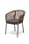 "Марсель" стул плетеный из роупа, каркас алюминий темно-серый (RAL7024), роуп коричневый круглый, ткань серая