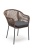 "Лион" стул плетеный из роупа, каркас из стали серый (RAL7022), роуп коричневый круглый, ткань темно-серая