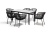 "Венето" обеденная группа на 6 персон со стульями "Марсель", каркас темно-серый, цвет темно-серый