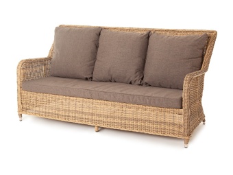 "Гляссе" трехместный диван из искусственного ротанга, цвет соломенный