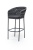 "Бордо" стул барный плетеный из роупа (колос), каркас из стали серый (RAL7022), роуп серый 15мм, ткань серая