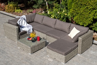 "Лунго" модуль диванный угловой с подушками, цвет серый (гиацинт)
