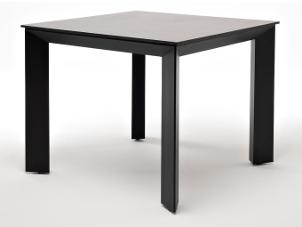 "Венето" обеденный стол из HPL 90х90см, цвет "серый гранит", каркас черный