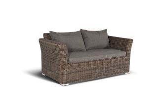 "Капучино" диван из искусственного ротанга двухместный, цвет коричневый