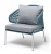 "Милан" кресло плетеное из роупа, каркас алюминий светло-серый (RAL7035) шагрень, роуп бирюзовый круглый, ткань светло-серая