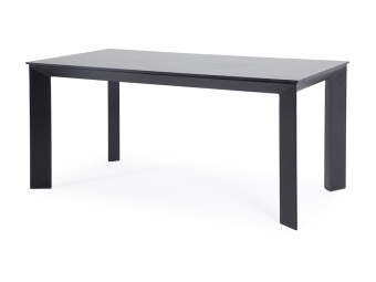 "Венето" обеденный стол из HPL 160х80см, цвет "серый гранит", каркас черный