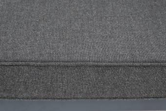 "Канны" угловой модуль плетеный из роупа, каркас алюминий темно-серый (RAL7024) шагрень, роуп темно-серый круглый, ткань темно-серая