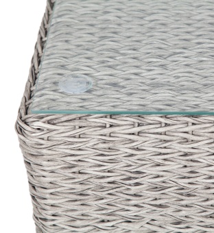 "Боно" журнальный столик из искусственного ротанга (гиацинт), цвет серый
