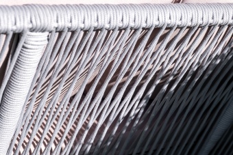 "Канны" диван плетеный из роупа (веревки) трехместный, цвет светло-серый