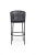 "Бордо" стул барный плетеный из роупа, каркас из стали серый (RAL7022) муар, роуп серый 15мм, ткань серая