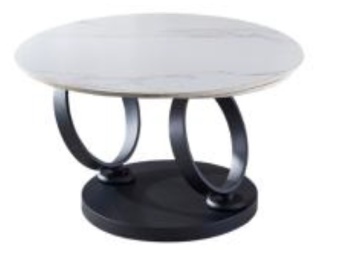 "Олимп" стол интерьерный раздвижной из HPL 80-131х131см, Н43,5, цвет столешницы мрамор "Каррара"