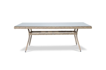 "Латте" плетеный стол из искусственного ротанга, цвет соломенный 200х90см