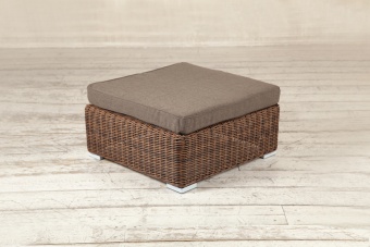 "Лунго" плетенная оттоманка с подушкой, цвет коричневый