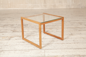 "Лион" столик кофейный стеклянный, каркас из алюминия