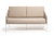 "Канны" диван 2-местный плетеный из роупа, каркас алюминий белый, роуп бежевый круглый, ткань бежевая