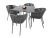 "Руссо" обеденный стол из HPL квадратный 90х90см, цвет "черный мрамор"