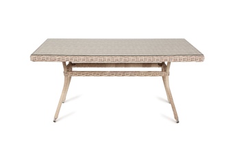 "Латте" плетеный стол из искусственного ротанга 160х90см, цвет бежевый