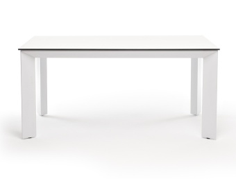 "Венето" обеденный стол из HPL 160х80см, цвет молочный, каркас белый