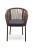 "Марсель" стул плетеный из роупа, каркас алюминий коричневый (RAL8016) шагрень, роуп коричневый круглый, ткань темно-серая