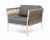 "Касабланка" кресло плетеное из роупа, каркас алюминий светло-серый (RAL7035) муар, роуп серо-коричневый 23мм, ткань серая 017