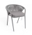 "Женева" стул плетеный из роупа, каркас алюминий темно-серый (RAL7024) шагрень, роуп серый 15мм, ткань серая