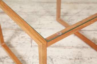 "Лион" столик кофейный стеклянный, каркас из алюминия